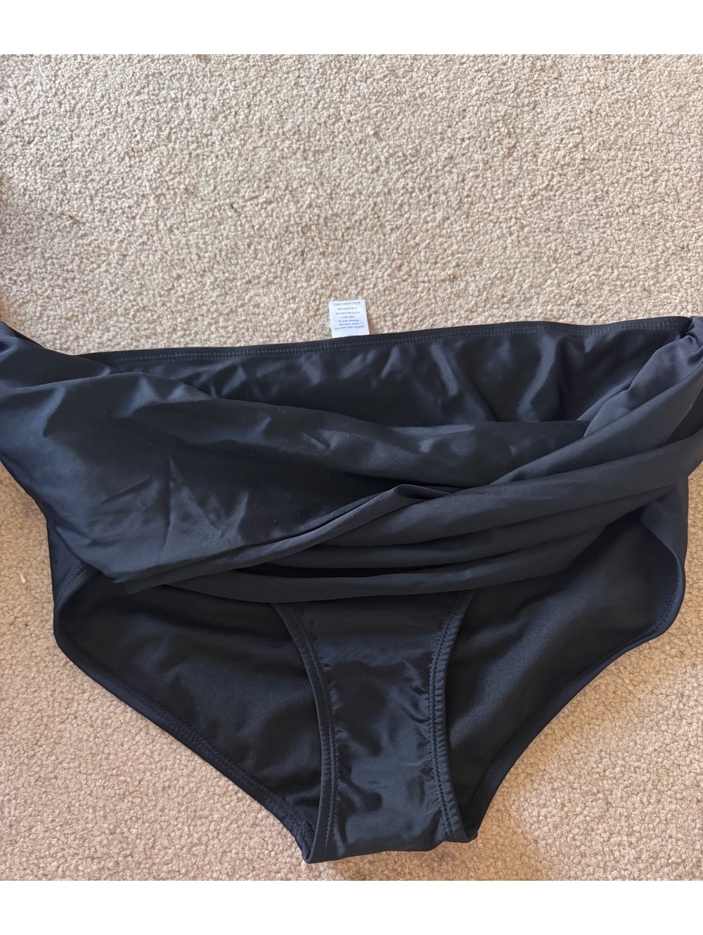 Black Ruched High Waist Bikini Swimsuit Bottom 2X